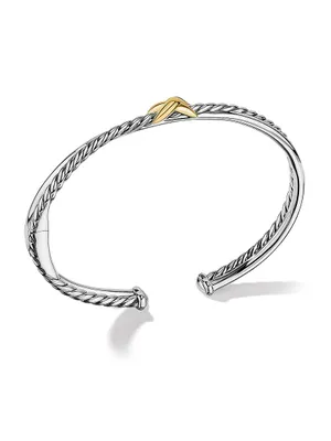 Petite X Center Station Bracelet with 18K Yellow Gold