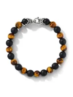 Spiritual Beads Alternating Bracelet with Black Onyx and Tiger's Eye