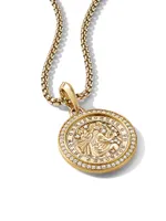 St. Christopher Amulet in 18K Yellow Gold with Pavé Diamonds