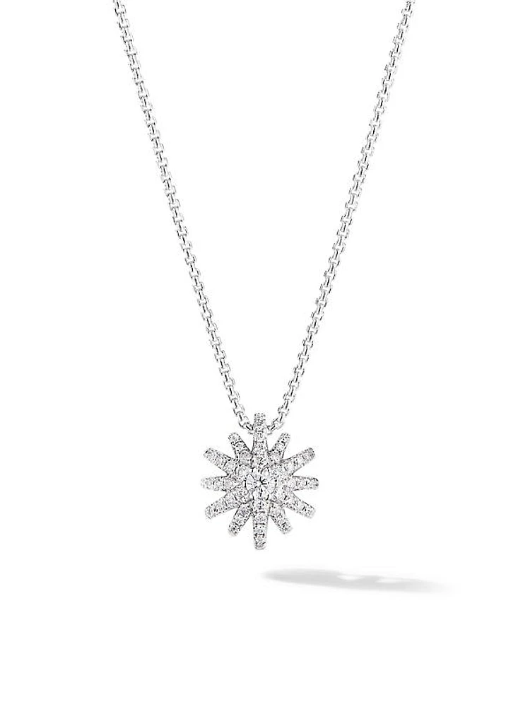 Starburst Pendant Necklace in 18K Gold with Pavé Diamonds