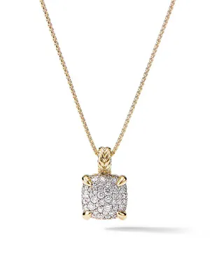 Chatelaine® Pendant Necklace in 18K Yellow Gold with Pavé Diamonds