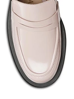 Palmer 40MM Brushed Leather Stacked Heel Loafers