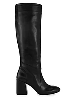 Flareblock 85MM Leather Slouch Boots