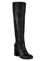 Flareblock 85MM Leather Slouch Boots
