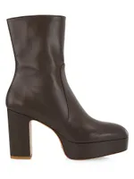 Lala 110MM Leather Side-Zip Platform Booties