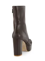 Lala 110MM Leather Side-Zip Platform Booties