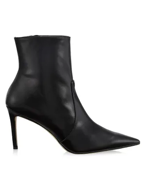 Stuart 85MM Leather Zip Booties