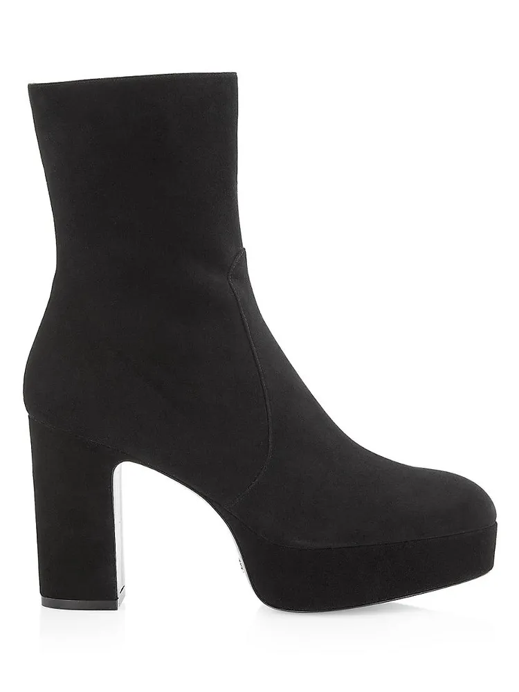 Lala 110MM Suede Side-Zip Platform Booties