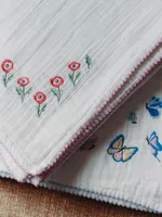 Kid's Embroidered 3-Piece Shawl Blanket Set