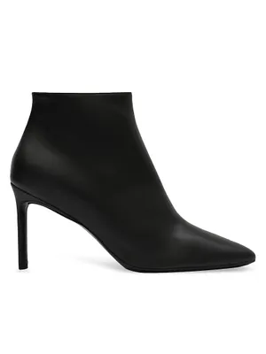 Pointed Leather Ankle Boots