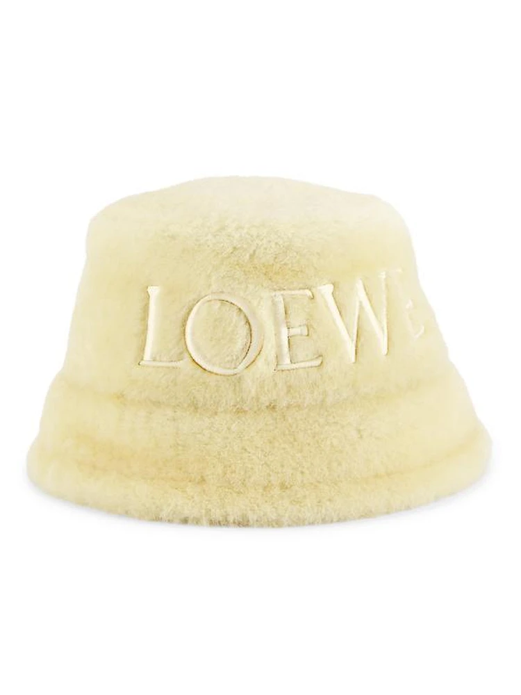 Shearling Logo Bucket Hat