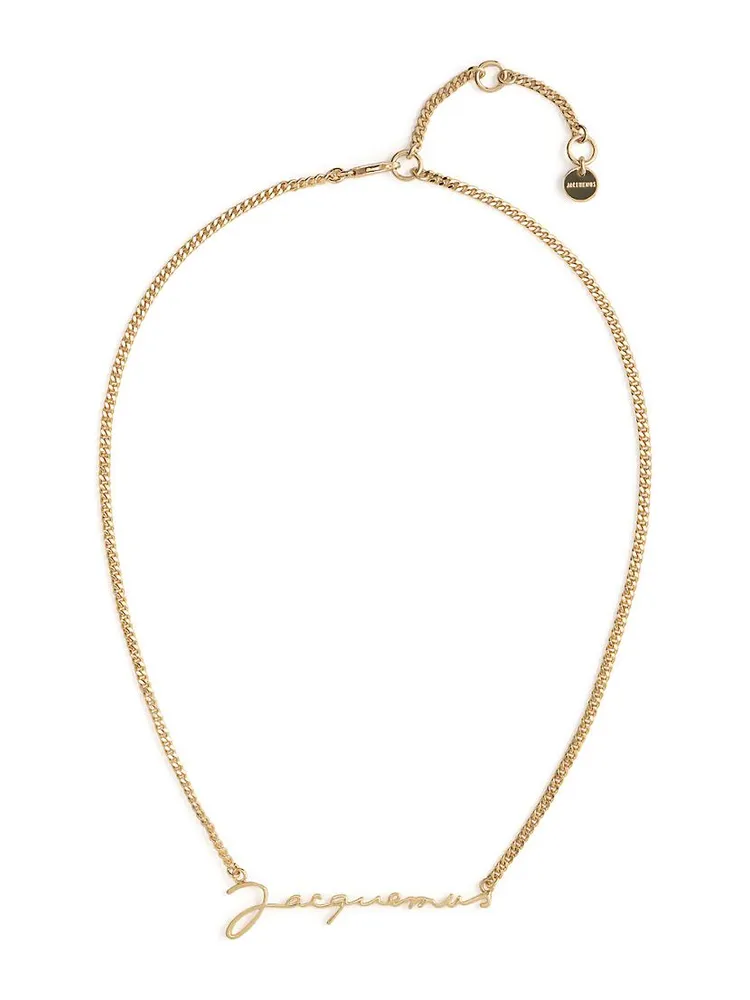 Logo Brass Chain Necklace