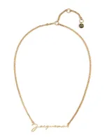 Logo Brass Chain Necklace
