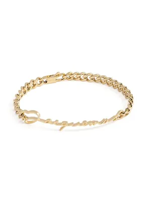 Le Papier Logo Gold-Plated Brass Chain Bracelet