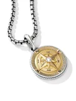 Maritime® Compass Amulet with 18K Yellow Gold and Center Diamond