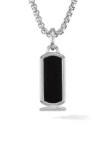 Cartouche Blank Onyx & Sterling Silver Amulet
