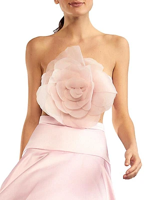 Organza Flower Bandeau Top