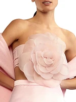 Organza Flower Bandeau Top