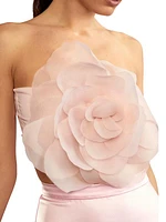 Organza Flower Bandeau Top