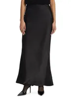 Bias Satin Silk Maxi Skirt