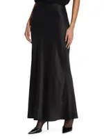 Bias Satin Silk Maxi Skirt