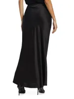 Bias Satin Silk Maxi Skirt