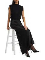 Bias Satin Silk Maxi Skirt