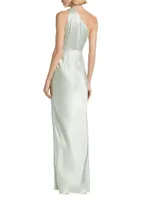 Silk Draped One-Shoulder Gown