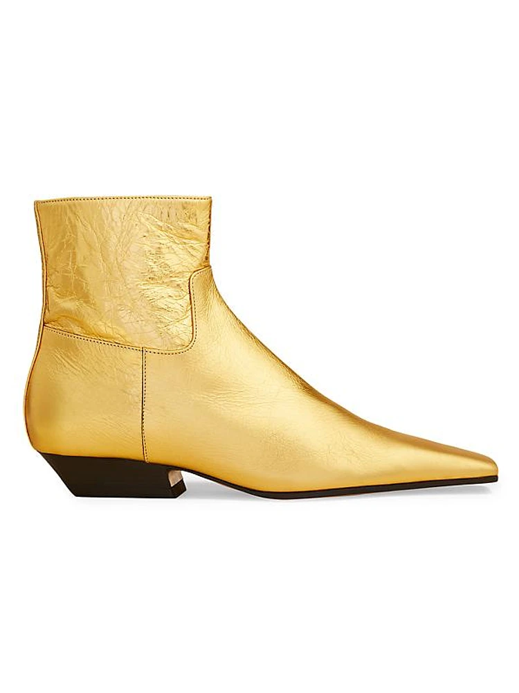 Marfa Metallic Leather Ankle Booties