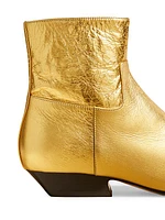 Marfa Metallic Leather Ankle Booties