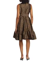 Mainline Belted Leopard-Printed Dress