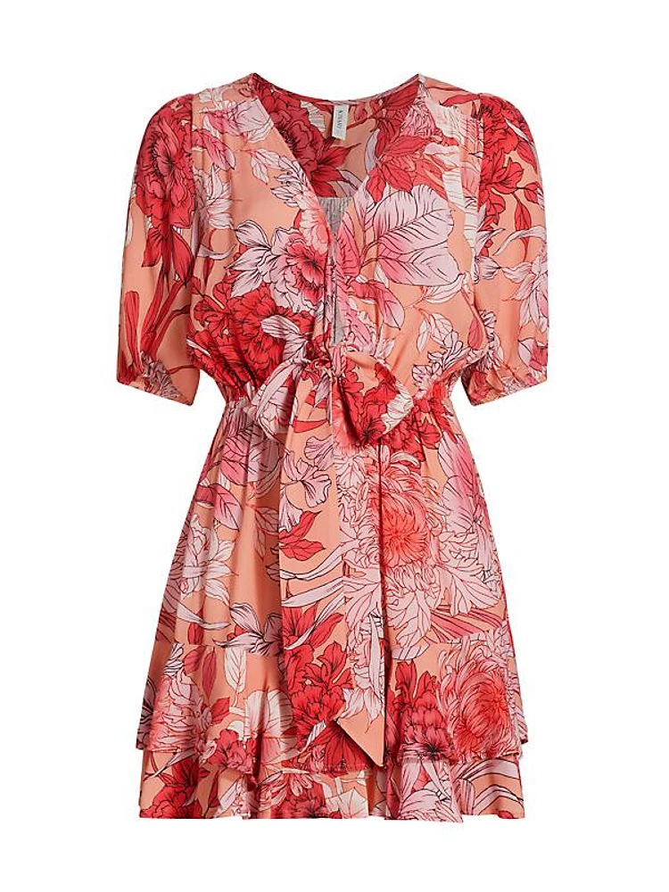 Freya Floral Tie-Front Minidress