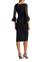 Triana Lace-Sleeve Midi-Dress