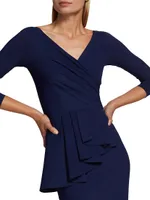Ariane Ruffled Cocktail Midi-Dress