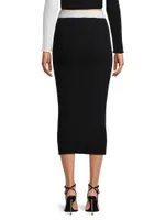 Rib-Knit Wool Midi-Skirt