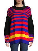 Striped Mock Turtleneck Sweater