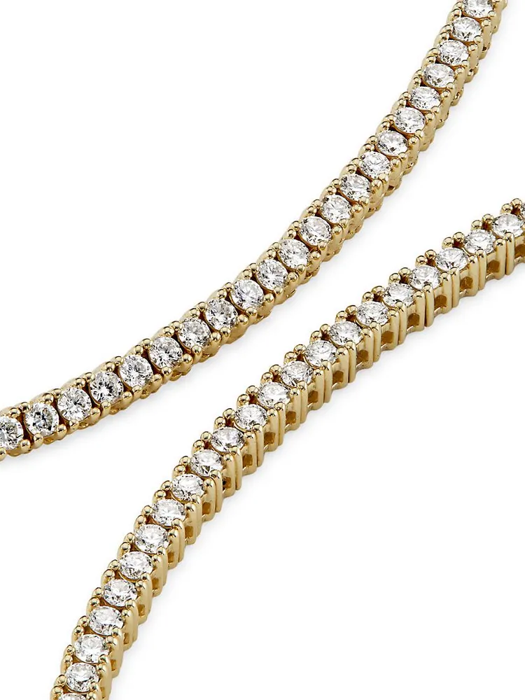 14K Gold & TCW Diamond Tennis Necklace