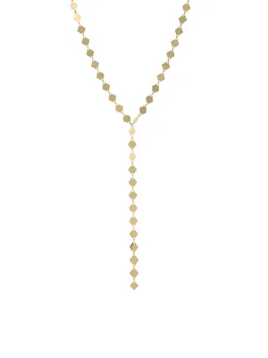 14K Yellow Gold Kite Chain Lariat Necklace