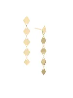 14K Yellow Gold Kite Chain Drop Earrings
