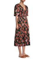 Nellie Cotton Floral Midi-Dress
