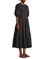 Daphne Poplin Tiered Midi-Dress