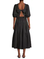 Daphne Poplin Tiered Midi-Dress