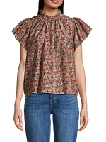 Carla Silk-Blend Floral Blouse