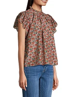 Carla Silk-Blend Floral Blouse