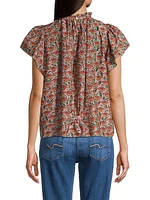 Carla Silk-Blend Floral Blouse