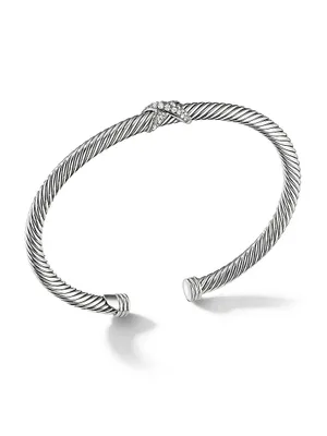 X Crossover Bracelet with Diamonds