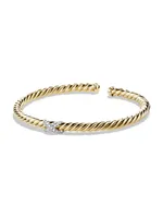 X Bracelet with Diamonds Gold