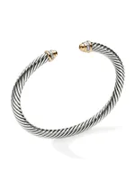 Cable Bracelet With 18K Yellow Gold & Diamonds