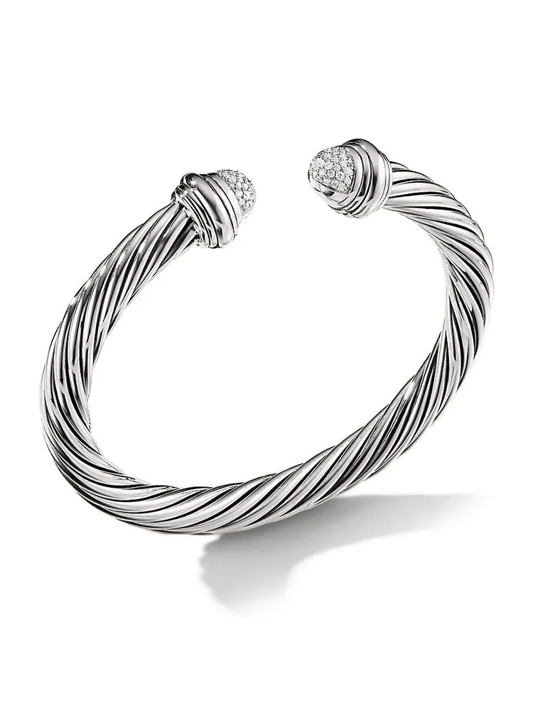 Cable Classics Bracelet with Pavé Diamond Domes