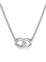 Belmont Double Curb Link Necklace with Diamonds